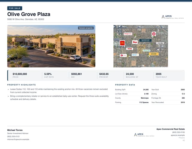Retail For Sale Flyer, classic layout