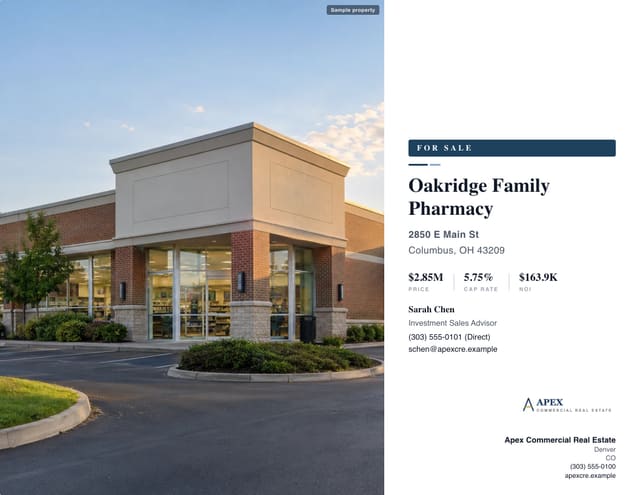 Net Lease Sales Teaser, premium layout