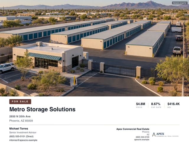 Self-Storage Sales Teaser, classic layout